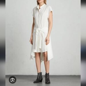 All Saints Crisp White Midi Dress